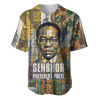 Léopold Sédar Senghor Baseball Jersey President Poete Portrait Futuristic African Robotic Handshake Earth and Flowers Unity - Wonder Print Shop