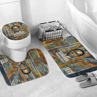 Léopold Sédar Senghor Bathroom Set President Poete Portrait Futuristic African Robotic Handshake Earth and Flowers Unity - Wonder Print Shop