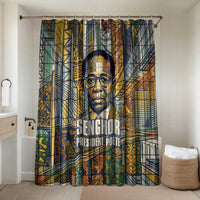 Léopold Sédar Senghor Bathroom Set President Poete Portrait Futuristic African Robotic Handshake Earth and Flowers Unity - Wonder Print Shop