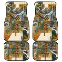 Léopold Sédar Senghor Car Mats President Poete Portrait Futuristic African Robotic Handshake Earth and Flowers Unity - Wonder Print Shop