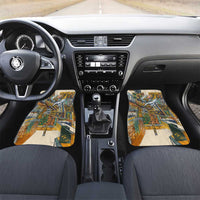 Léopold Sédar Senghor Car Mats President Poete Portrait Futuristic African Robotic Handshake Earth and Flowers Unity - Wonder Print Shop
