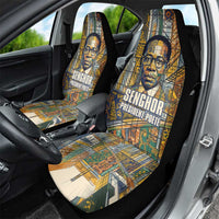 Léopold Sédar Senghor Car Seat Cover President Poete Portrait Futuristic African Robotic Handshake Earth and Flowers Unity - Wonder Print Shop