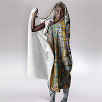 Léopold Sédar Senghor Hooded Blanket President Poete Portrait Futuristic African Robotic Handshake Earth and Flowers Unity - Wonder Print Shop