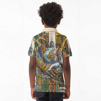 Léopold Sédar Senghor Kid Polo Shirt President Poete Portrait Futuristic African Robotic Handshake Earth and Flowers Unity - Wonder Print Shop