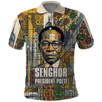 Léopold Sédar Senghor Polo Shirt President Poete Portrait Futuristic African Robotic Handshake Earth and Flowers Unity - Wonder Print Shop