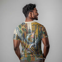 Léopold Sédar Senghor T shirt President Poete Portrait Futuristic African Robotic Handshake Earth and Flowers Unity - Wonder Print Shop