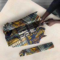 Léopold Sédar Senghor Umbrella President Poete Portrait Futuristic African Robotic Handshake Earth and Flowers Unity - Wonder Print Shop