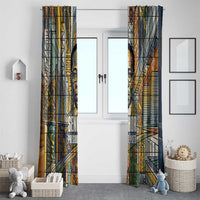 Léopold Sédar Senghor Window Curtain President Poete Portrait Futuristic African Robotic Handshake Earth and Flowers Unity - Wonder Print Shop