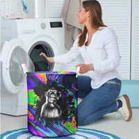 Funny Psychedelic Monkey Thinker Laundry Basket Trippy Curiosity Vibes