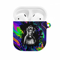 Funny Psychedelic Monkey Thinker AirPods Case Trippy Curiosity Vibes