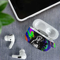 Funny Psychedelic Monkey Thinker AirPods Case Trippy Curiosity Vibes