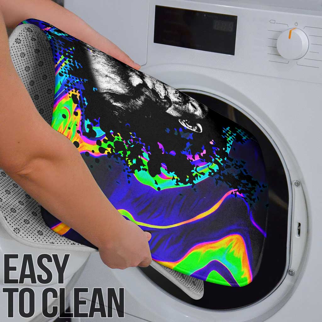 Funny Psychedelic Monkey Thinker Bathroom Set Trippy Curiosity Vibes
