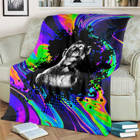 Funny Psychedelic Monkey Thinker Blanket Trippy Curiosity Vibes