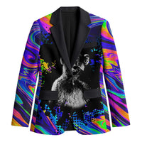 Funny Psychedelic Monkey Thinker Blazer Trippy Curiosity Vibes