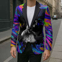 Funny Psychedelic Monkey Thinker Blazer Trippy Curiosity Vibes