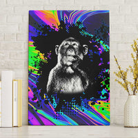 Funny Psychedelic Monkey Thinker Canvas Wall Art Trippy Curiosity Vibes