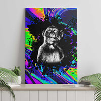 Funny Psychedelic Monkey Thinker Canvas Wall Art Trippy Curiosity Vibes