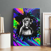 Funny Psychedelic Monkey Thinker Canvas Wall Art Trippy Curiosity Vibes