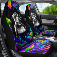 Funny Psychedelic Monkey Thinker Car Seat Cover Trippy Curiosity Vibes