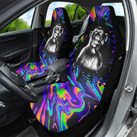 Funny Psychedelic Monkey Thinker Car Seat Cover Trippy Curiosity Vibes