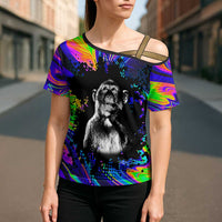 Funny Psychedelic Monkey Thinker Cross Shoulder Shirt Trippy Curiosity Vibes
