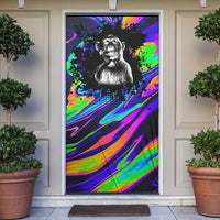 Funny Psychedelic Monkey Thinker Door Cover Trippy Curiosity Vibes