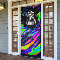 Funny Psychedelic Monkey Thinker Door Cover Trippy Curiosity Vibes