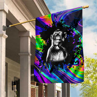 Funny Psychedelic Monkey Thinker Garden Flag Trippy Curiosity Vibes