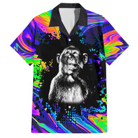 Funny Psychedelic Monkey Thinker Hawaiian Shirt Trippy Curiosity Vibes