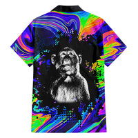 Funny Psychedelic Monkey Thinker Hawaiian Shirt Trippy Curiosity Vibes