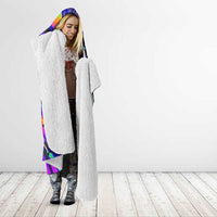 Funny Psychedelic Monkey Thinker Hooded Blanket Trippy Curiosity Vibes