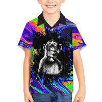 Funny Psychedelic Monkey Thinker Kid Hawaiian Shirt Trippy Curiosity Vibes