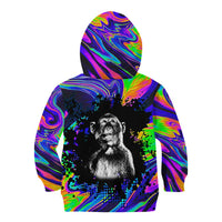 Funny Psychedelic Monkey Thinker Kid Hoodie Trippy Curiosity Vibes