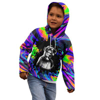 Funny Psychedelic Monkey Thinker Kid Hoodie Trippy Curiosity Vibes