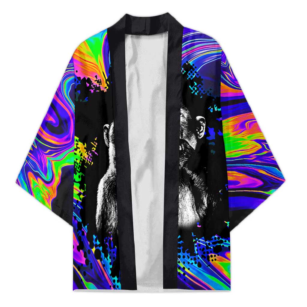Funny Psychedelic Monkey Thinker Kimono Trippy Curiosity Vibes