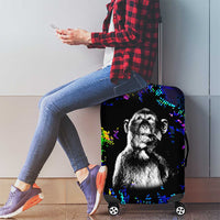 Funny Psychedelic Monkey Thinker Luggage Cover Trippy Curiosity Vibes