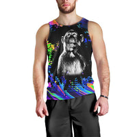 Funny Psychedelic Monkey Thinker Men Tank Top Trippy Curiosity Vibes