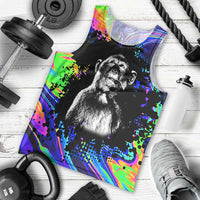 Funny Psychedelic Monkey Thinker Men Tank Top Trippy Curiosity Vibes