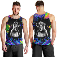 Funny Psychedelic Monkey Thinker Men Tank Top Trippy Curiosity Vibes