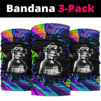 Funny Psychedelic Monkey Thinker Neck Gaiter Trippy Curiosity Vibes