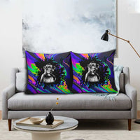 Funny Psychedelic Monkey Thinker Pillow Cover Trippy Curiosity Vibes