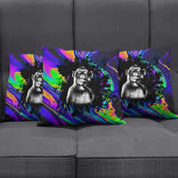 Funny Psychedelic Monkey Thinker Pillow Cover Trippy Curiosity Vibes