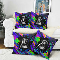 Funny Psychedelic Monkey Thinker Pillow Cover Trippy Curiosity Vibes