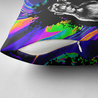 Funny Psychedelic Monkey Thinker Pillow Cover Trippy Curiosity Vibes