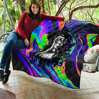 Funny Psychedelic Monkey Thinker Quilt Trippy Curiosity Vibes