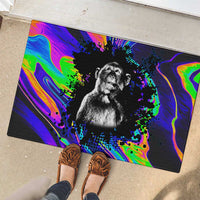 Funny Psychedelic Monkey Thinker Rubber Doormat Trippy Curiosity Vibes