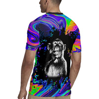 Funny Psychedelic Monkey Thinker Rugby Jersey Trippy Curiosity Vibes