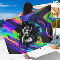 Funny Psychedelic Monkey Thinker Sarong Trippy Curiosity Vibes