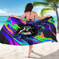 Funny Psychedelic Monkey Thinker Sarong Trippy Curiosity Vibes