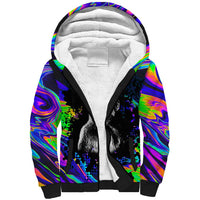 Funny Psychedelic Monkey Thinker Sherpa Hoodie Trippy Curiosity Vibes